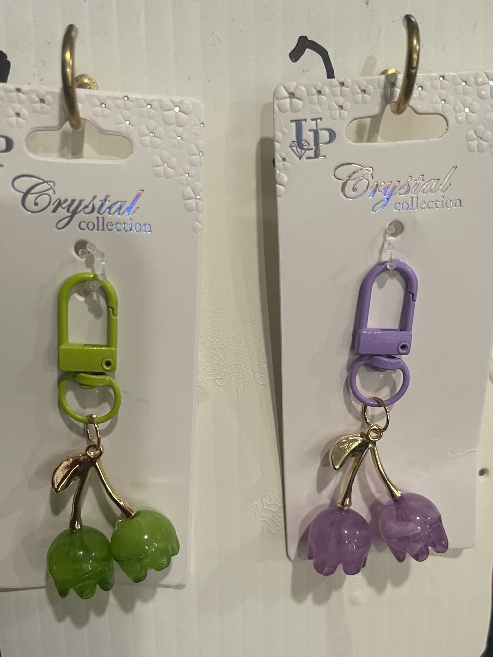 Set of 2 Floral Keychain Charms in Assorted Colors